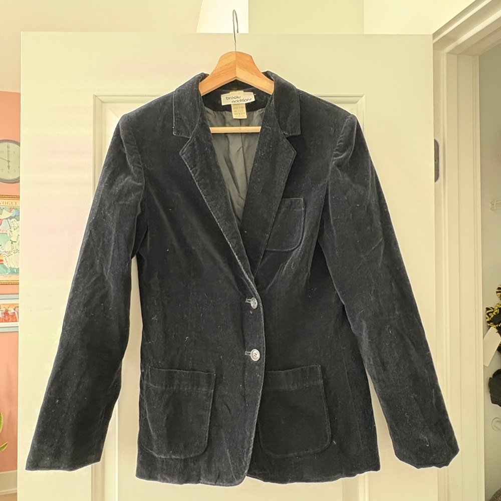 Women's Vintage Velvet Blazer in Black
